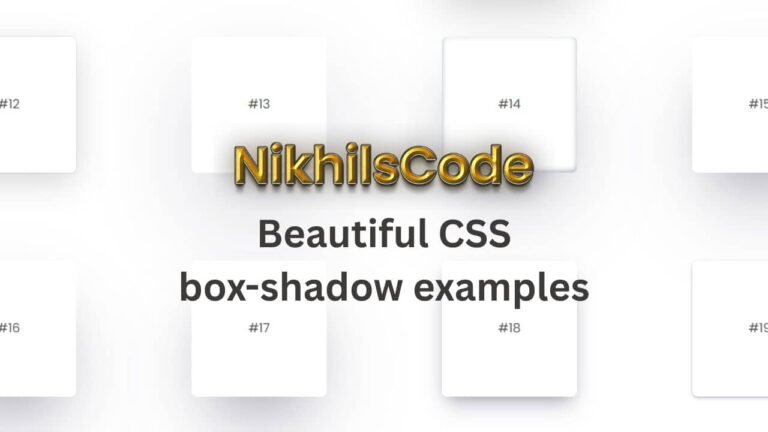 CSS box-shadow examples